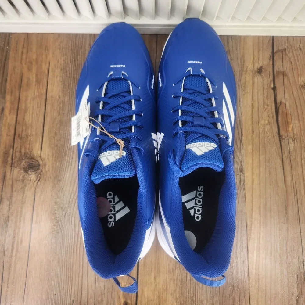 Adidas Icon 7 MD Low Mens Size 13.5 Blue White TPU Molded Baseball Cleats FY4440